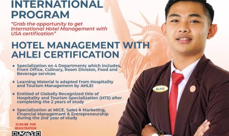 2 Years Internasional Program – Hotel Management with  AHLEI Certification